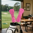 thumbnail image 4 of Yuyamidu Pink Golf Ball Golf Club Head Covers for Women Leopard Print Golf Accessories PU Leather for Driver Fairway Woods Hybrids, 4 of 8