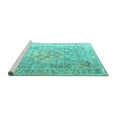 thumbnail image 2 of Ahgly Company Machine Washable Indoor Round Persian Turquoise Blue Traditional Area Rugs, 5' Round, 2 of 4