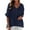 Navy, variant on Scyoekwg Womens Tops Trendy Summer Loose Comfy Plus Size V-Neck Embroidered Cotton and Linen Tops Going Out Tops Classic Solid Color Short Sleeve Casual Tshirt Blouses (Black,XXXL)