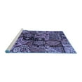 thumbnail image 2 of Ahgly Company Machine Washable Indoor Round Abstract Blue Modern Area Rugs, 5' Round, 2 of 4