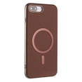 thumbnail image 4 of for iPhone 8 Plus / iPhone 7 Plus Strong Magnetic Case Compatible with Mag-Safe, Luxury Elegant PU Leather TPU Bumper Shockproof Protective Slim Magnetic Phone Cover, Brown, 4 of 6