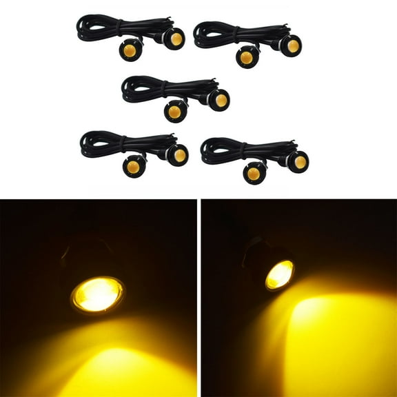 10 Pcs LED Fog Lights Amber Yellow Eagle Eye Motor Car 18mm 9W Reverse Backup DRL Lamps