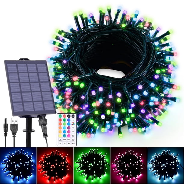 Luces solares en cadena Hozplex 18 colores 150 LED impermeables