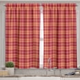 thumbnail image 2 of Ambesonne Orange Plaid Valance & Curtain, Square Tartan Modern, 55"x45", Burnt Sienna and Raspberry, 2 of 7