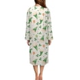 thumbnail image 2 of Yuyamidu St. Patrick's Day Long Sleeve Bathrobe for Women Ladies Kimono Robe Green Leaf Sleepwear for Pregnancy Casual Long Spa Robe Size XL Lightweight Mid-Calf Length Nightgown, 2 of 7