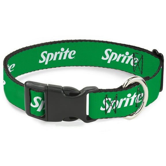 The Coca-Cola Company Pet Collar, Dog Collar Plastic Buckle, Sprite Logo Green White, 7 to 8.5 Inches 0.5 Inch Wide
