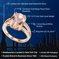 thumbnail image 2 of Gem Stone King 18K Rose Gold Plated Silver Peach Nano Morganite Ring for Women (5.21 Cttw, Oval 12X10MM, Gemstone October Birthstone, Available in Size 5, 6, 7, 8, 9), 2 of 5