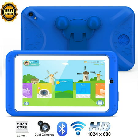 Excelvan 7”Kids Tablet | Android 6.0 Bluetooth WiFi Dual Camera for Children Infant Toddlers Kids Parental Control w/Kid-Proof Protective