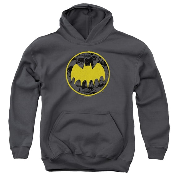 Batman - Vintage Symbol Collage - Youth Hooded Sweatshirt - Small
