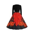 thumbnail image 4 of MAWCLOS Robes Décontractées Florales d'Halloween pour Femmes, Robe Midi Style-A S, 4 of 4