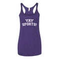 thumbnail image 2 of Wild Bobby YAY SPORTS! Sports Women Tri-Blend Racerback Tank Top, Purple Rush, Small, 2 of 5