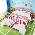thumbnail image 3 of Manfei Girls Baseball King Size Comforter Sets, Cute Ice Cream Drip E Comforters King Size, Pink Light Blue E, Polka Dots Reversible 3-Piece 1 Comforter and 2 Pillowcases, 3 of 6