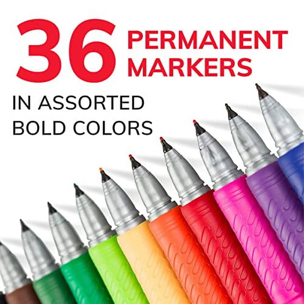 BIC Intensity Permanent Marker Value Pack Ultra Fine Tip, Assorted Colors, 36 Count