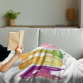 thumbnail image 3 of Abigail Soft Flannel Fleece Throw Blanket, Colorful Feminine Name Alphabet with Historical Roots Cartoon Lettering, Cozy Plush for Indoor and Outdoor Use, 60" x 80", Multicolor, by Ambesonne, 3 of 5