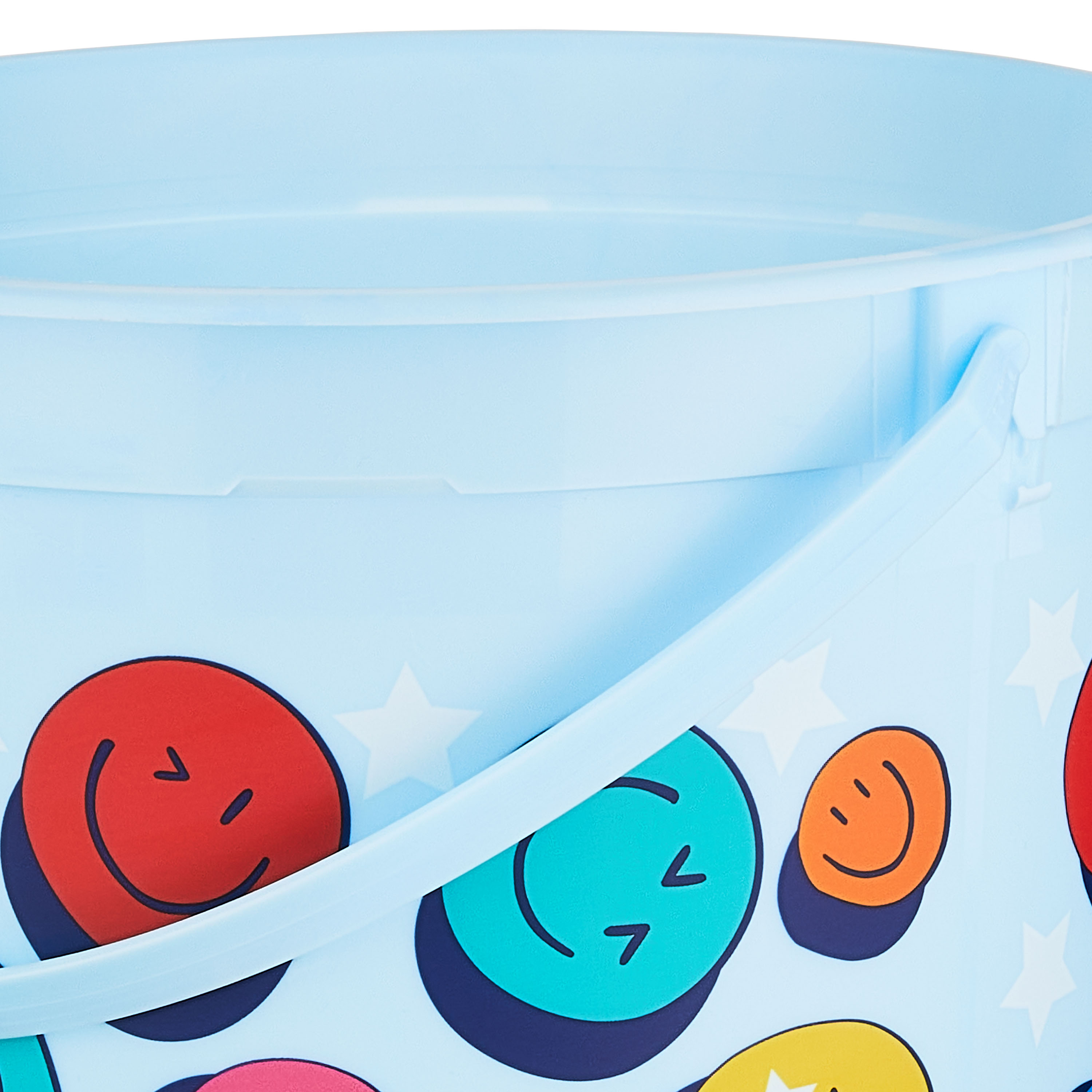 Easter 5-Quart Plastic Bucket, Blue Smileys, by Way To Celebrate - image 3 of 5