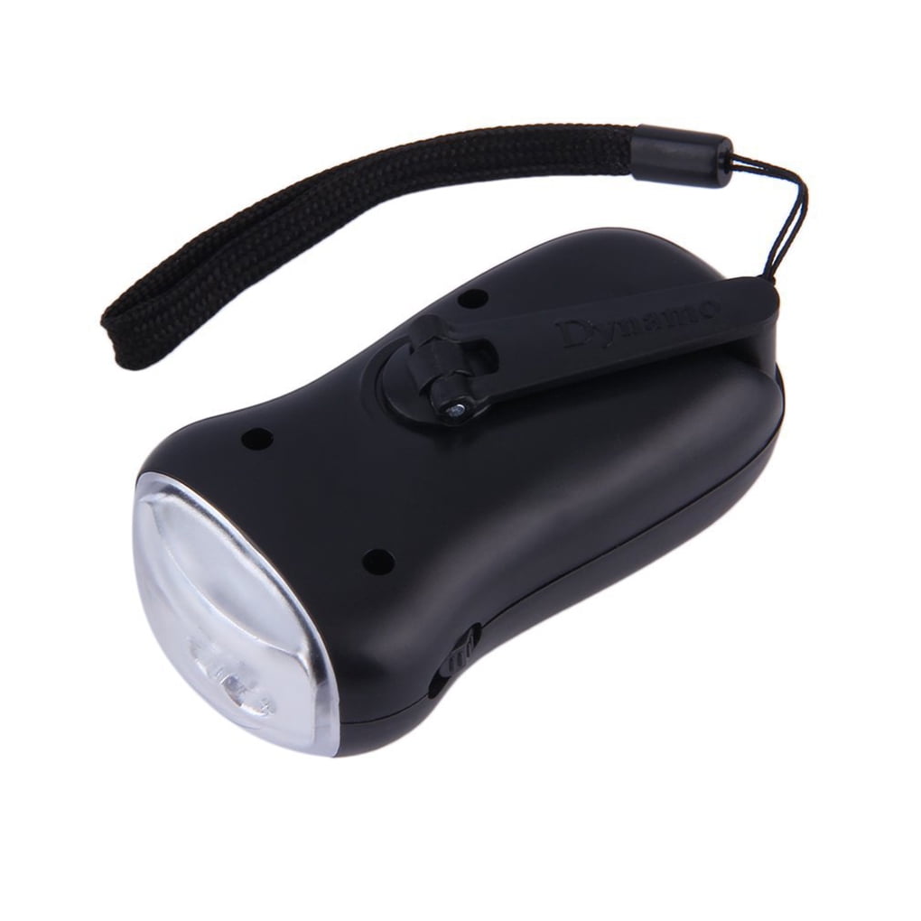 Mini Portable Hand Crank Dynamo 3 LED Solar Powered Flashlight