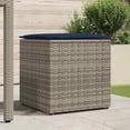 thumbnail image 3 of vidaXL Storage Box Grey and Navy Blue Rattan and Fabric Cushion Medium, 3 of 3