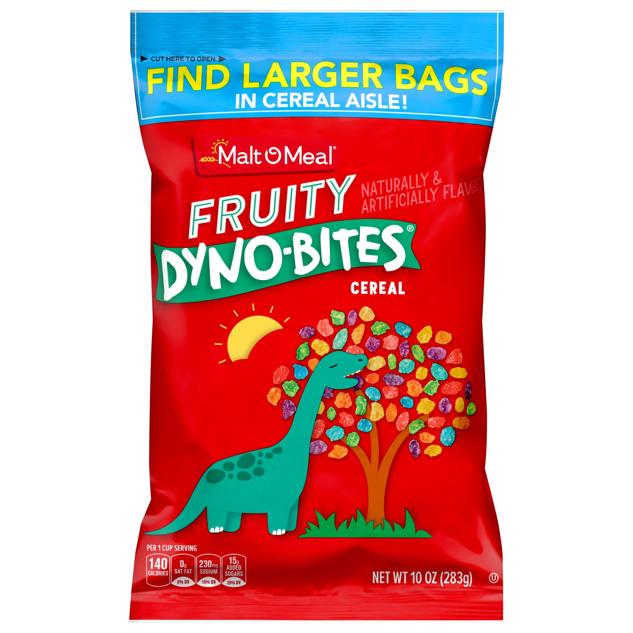 (13 pack) Malt-O-Meal Fruity Dyno-Bites Breakfast Cereal, Bagged Cereal, 10 oz