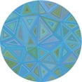thumbnail image 1 of Ahgly Company Indoor Round Patterned Blue Ivy Blue Area Rugs, 7' Round, 1 of 6