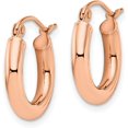 thumbnail image 2 of 14K Rose Gold 3mm Polished Hoop Earrings - 17mm, 2 of 6