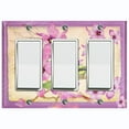 thumbnail image 1 of Metal Light Switch Plate Cover Antique Floral Hummingbird Home Sketch Purple FLW100, 1 of 13