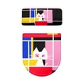 thumbnail image 5 of HELLHERO Color Block Cat Elastic Edge Elastic Bottom Toilet Seat Cover Replacement, Elastic Fabric, Stretch Fit Toilet Lid Covers Set, Fits All Toilet Shapes, Reusable, 5 of 8