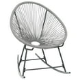 thumbnail image 2 of vidaXL Outdoor Rocking Moon Chair Grey Poly Rattan, 2 of 5