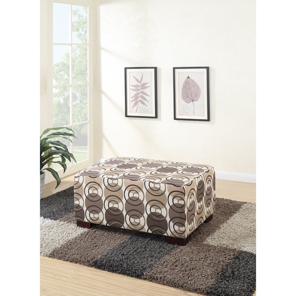 Cocktail Ottoman In Multicolor Spiral Print Polyester Fabric