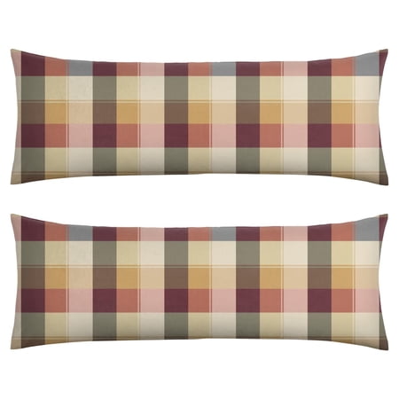 Classic Red and Black Buffalo Plaid Body Pillow Cover 20x54 - Cozy Pillow Case with Invisible Zipper Stretchy Checkered Slipcover for Sleeping & Maternity