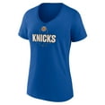 thumbnail image 2 of Women's Jalen Brunson Royal New York Knicks Behind The Back Name & Number V-Neck T-Shirt, 2 of 3