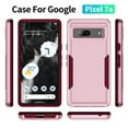thumbnail image 2 of Dteck for Google Pixel 7A Case, Heavy Duty Hybrid Shockproof Rugged Case Dual Layer Protective Cover for Pixel 7A 2023,Pink+Rose, 2 of 7