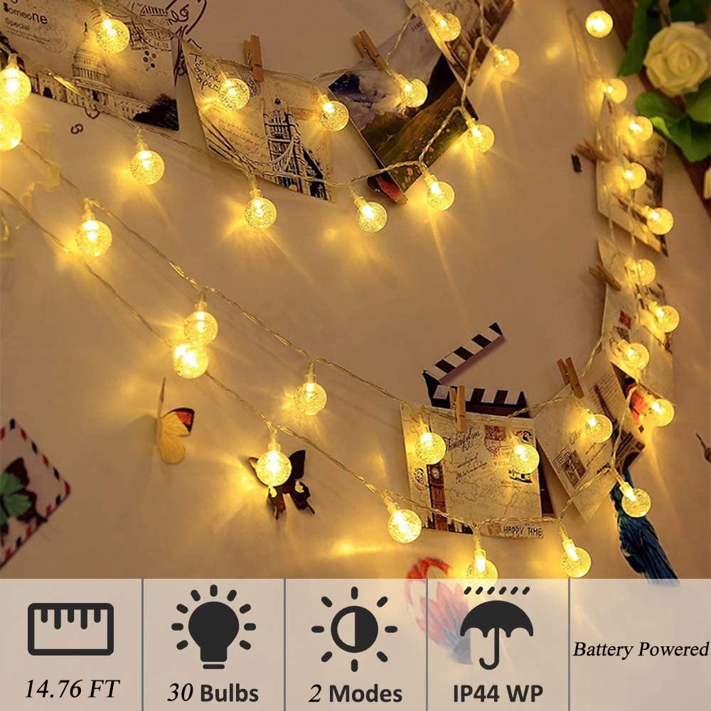 Bright Zeal 20' Long 30 LED Lanterns String Lights Battery Powered - Indoor  Outdoor 3 White Silk-Li…See more Bright Zeal 20' Long 30 LED Lanterns