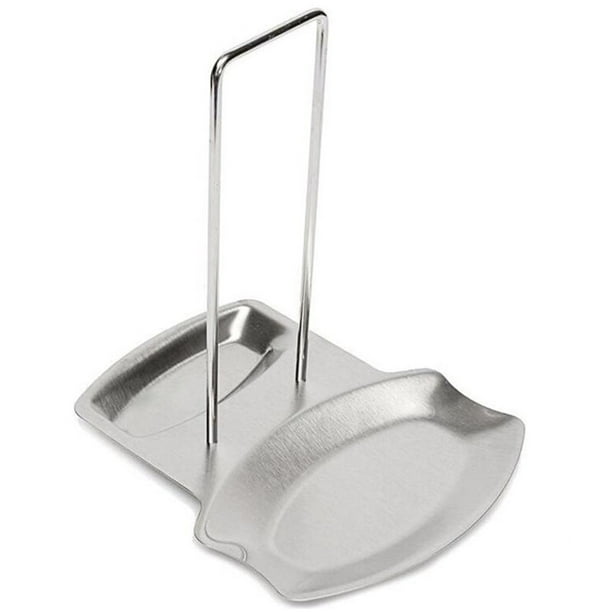 Práctico soporte para cuchara y tapa de olla, soporte para utensilio, tapa de olla de acero inoxidable, estante para tapa, soporte para cuchara