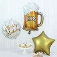 thumbnail image 4 of Efavormart Set Of 5 | White/Gold Round Happy Birthday Mylar Foil Helium Balloon Set, Cheers Beer Mug, Star Balloon Bouquet With Ribbon Birthday Party Decorations, 4 of 11
