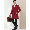 thumbnail image 4 of Unique Bargains Men's Trench Coat Lapel Collar Single Breasted Warm Long Peacoat Overcoat Burgundy M, 4 of 6
