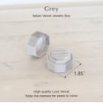 thumbnail image 2 of LAICAIW Velvet 3 Slots Jewelry Ring Box Engagement Wedding Box Keepsake Box Bridal Photo Ring Triple Slots Octagon (Grey), 2 of 2