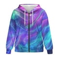 thumbnail image 4 of Renewold Flame Blue Violet Womens Full Zip Oversized Hoodies Long Sleeve Cardigan Fashion Pullover Jackets Loose Fit Sweatshirt Hoodie Graphic Hoodie Trendy Fall Clothing for Leggings, XL, 4 of 7