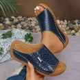 thumbnail image 3 of Dakaela Womens Summer Beach Sandals Open Toe Wedge Slides Ladies Comfortable Dressy Platform Slippers, 3 of 7