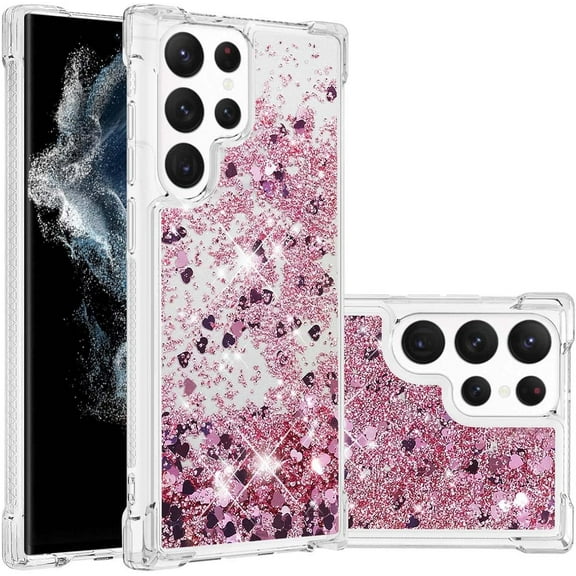 Slim Fit Phone Case for Samsung Galaxy S23 Ultra, Glitter Liquid Quicksand Effect Silicone Soft TPU Case with Camera Lens and Screen Protection for Galaxy S23 Ultra,LSWT Colorful