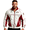 red, variant on Men's Color Block Racing Jacket, Full Zip Stand Collar Motorcycle Track Jacket with Graphic Letter Print, Casual Lightweight Windbreaker Bomber Coat