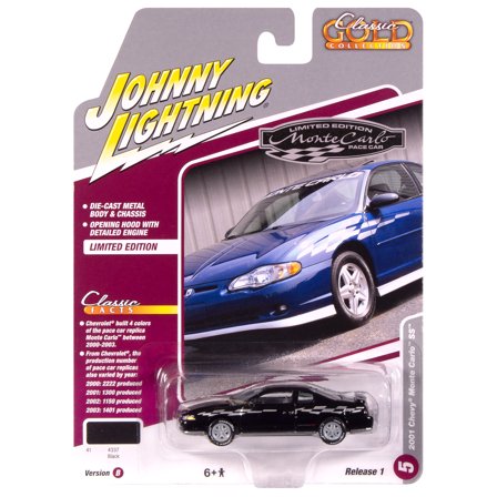 Johnny Lightning Jlcg033 Classic Gold Ver B 2001 Chevy Monte Carlo Ss Black