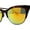 Tortoise / Orange Mirror, variant on Color Mirror Gothic Cat Eye Half Rim Look Womens Sunglasses Tortoise Yellow Mirror