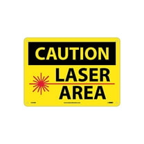 National Marker Caution Signs; Laser Area Graphic 10X14 Rigid Plastic C544RB
