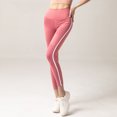 thumbnail image 2 of Pantalon de Yoga pour Femmes Rétro Rayé Côté Taille Haute Collants de Sport Entraînement Physique Course Cyclisme Collants Adaptés pour Gym Maison Rue, 2 of 8