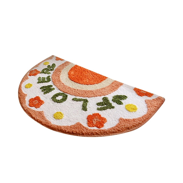 Yhmxh Alfombrilla de baño semicircular de 50*80 cm, alfombrilla sanitaria absorbente, felpudo doméstico, alfombrilla de inodoro, alfombrilla de secado rápido para el suelo.