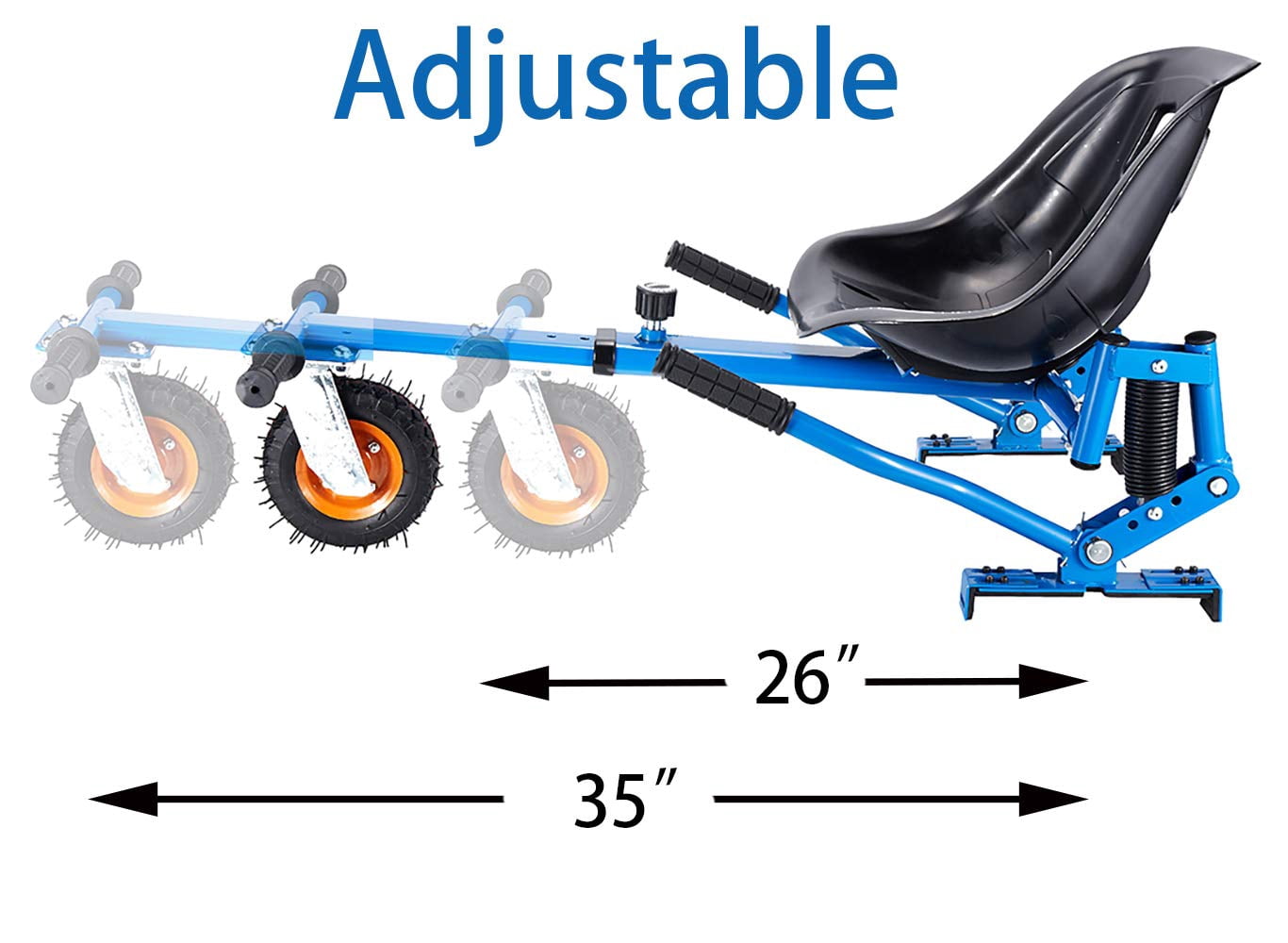 All In One Hover Cart Attachment For Hoverboard - Transform your Hoverboard into a Go Kart with Hovercart - Blue