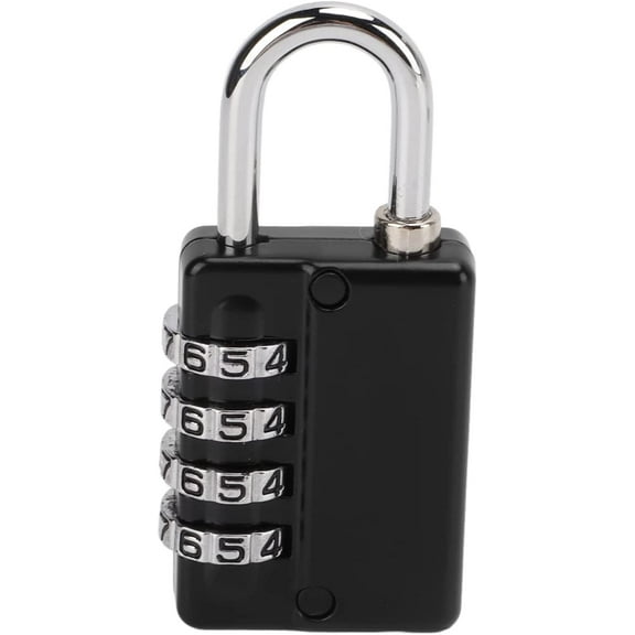 Black Combination Padlock, 4 Digit Security Luggage Locks Anti-Burglar, Key Combination Lock for Wardrobe Cabinet Fence(Lock Only - Small)