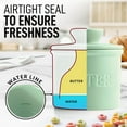 thumbnail image 6 of Zulay Kitchen Porcelain Butter Crock With Lid & Knife - Authentic French Butter Dish For Fresh & Spreadable Butter - Mint, 6 of 15
