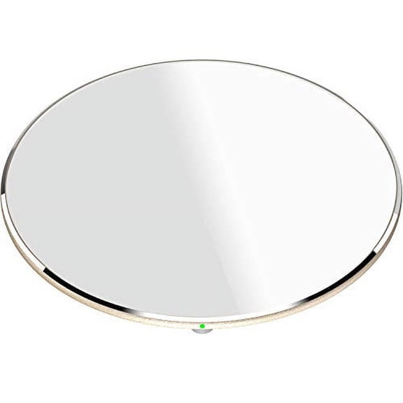 Mini Wireless Charger Thinnest Fast Charging Pad with Aviation Aluminum Computer Numerical Control Technology Sleep-Friendly Gold (NO AC Adapter)