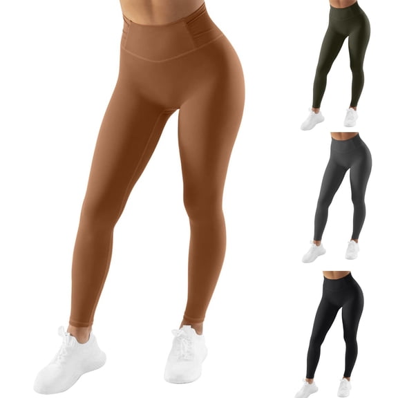 Women's No Front Seam Leggings Ruched High Waist Yoga Workout Pants